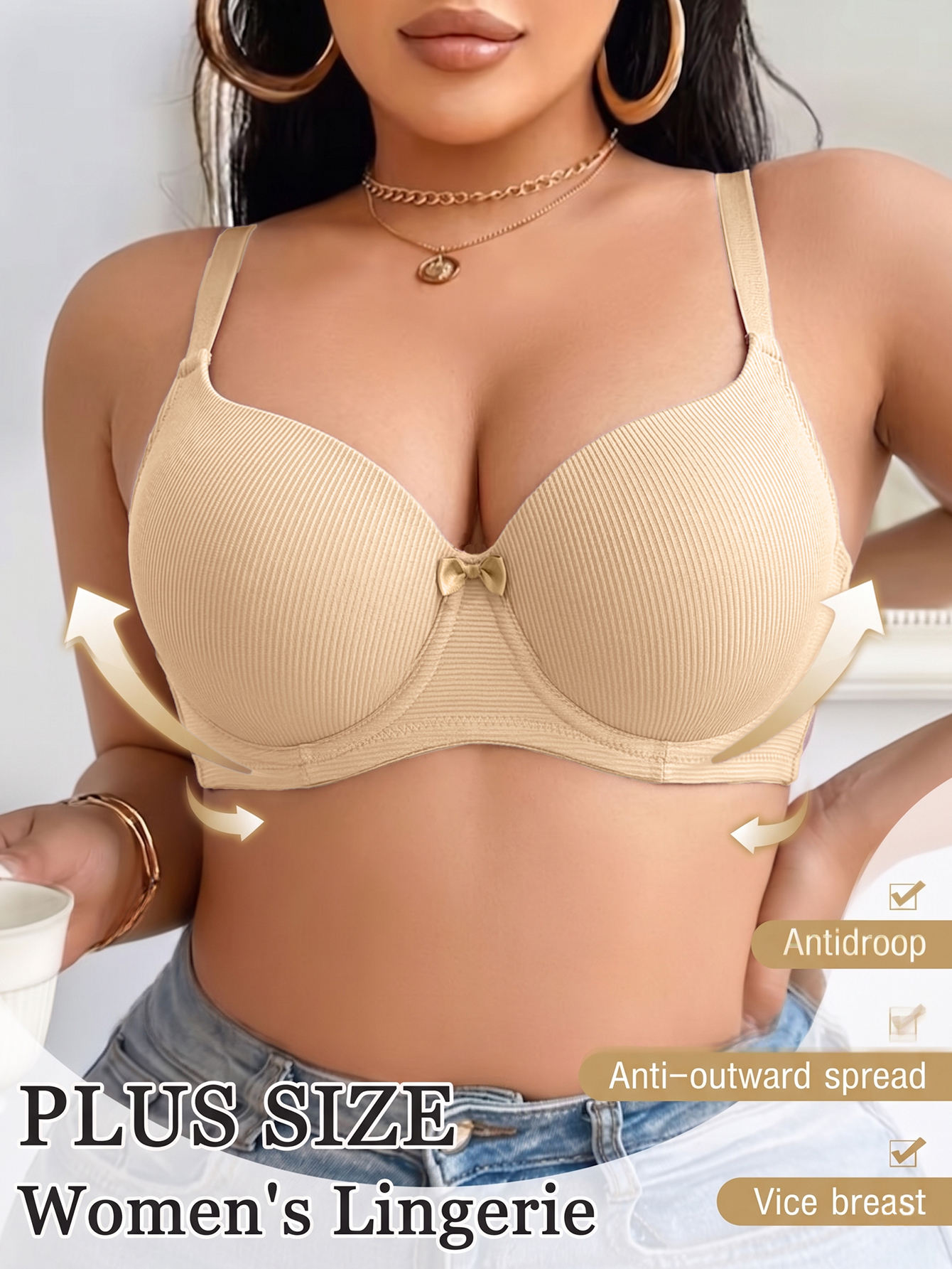 Plus Size Anti-Sagging Women B - Underwire Bra Padded 리뷰 및 가격