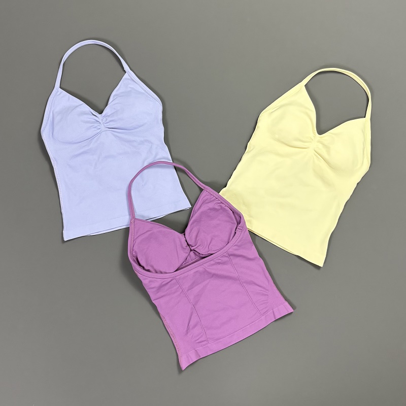 Sports Tank Top Women Halter V - T Shirt Bra Seamless 리뷰 및 가격