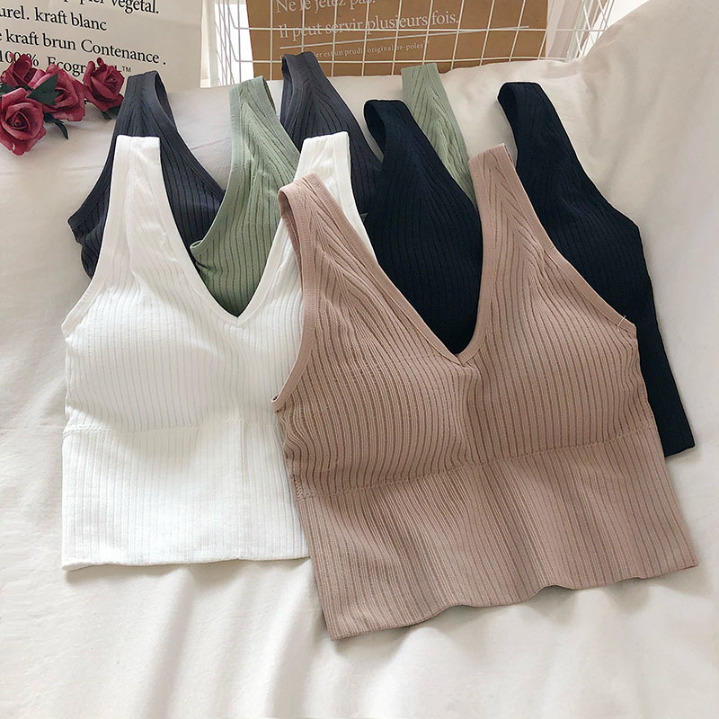 Women's Tank Crop Tops Female  - T Shirt Bra Seamless 리뷰 및 가격