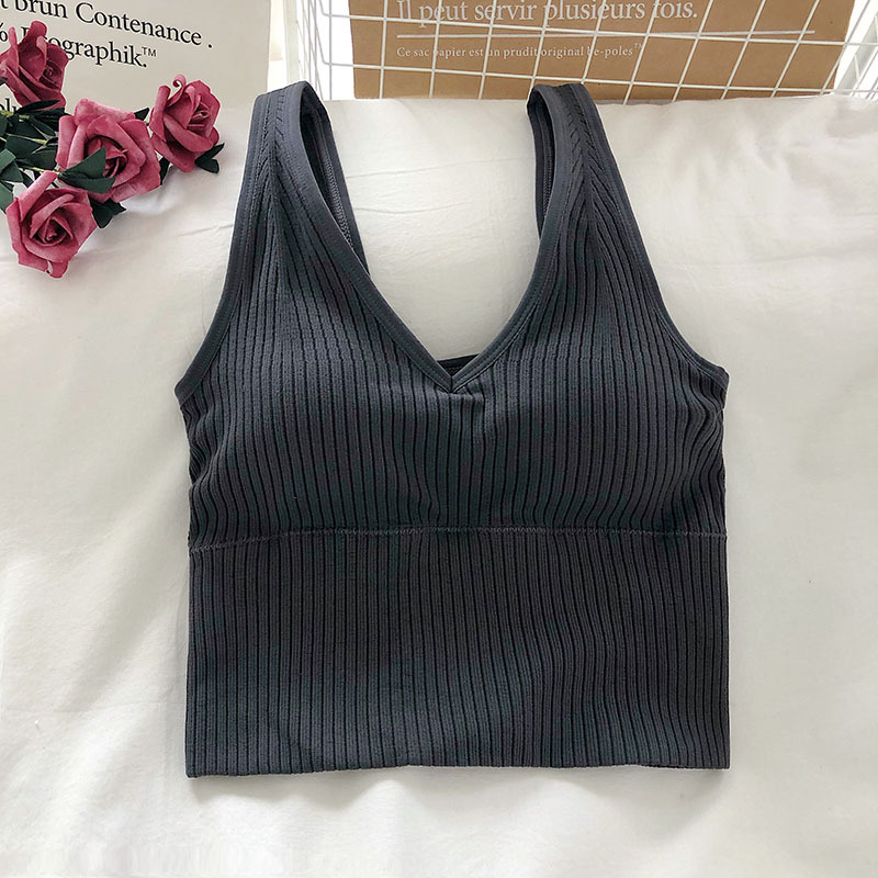 Women's Tank Crop Tops Female  - T Shirt Bra Seamless 리뷰 및 가격