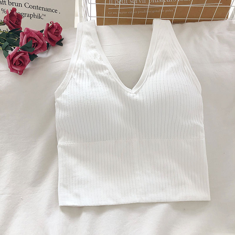 Women's Tank Crop Tops Female  - T Shirt Bra Seamless 리뷰 및 가격