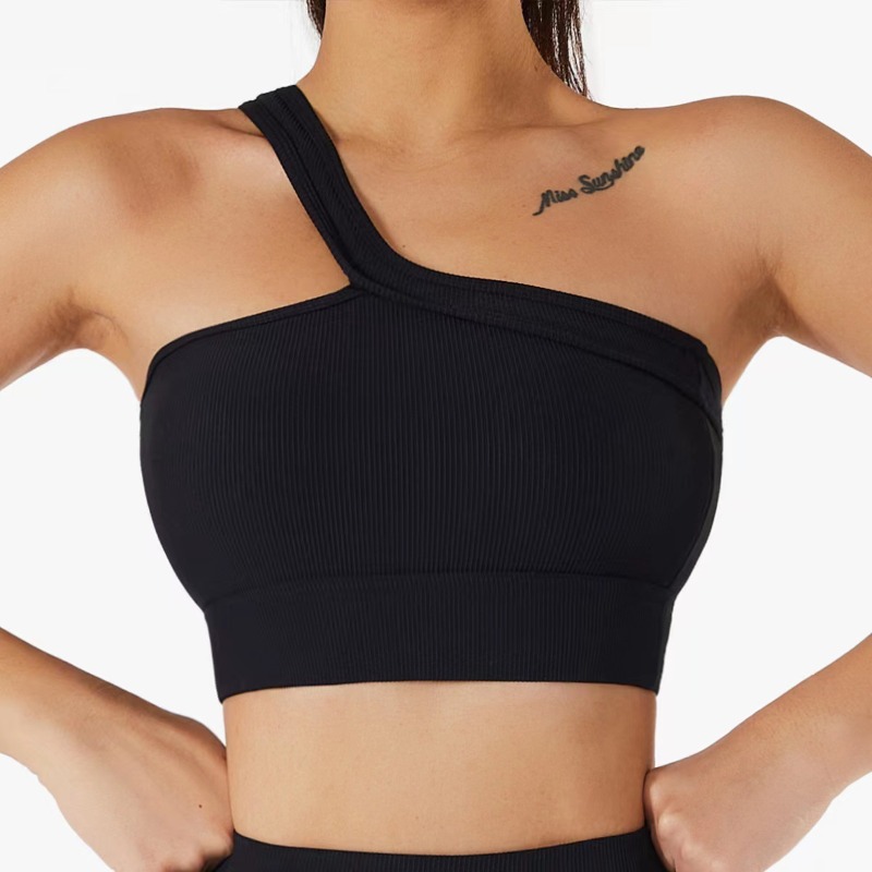 Women Single Shoulder Sexy Yog - T Shirt Bra Seamless 리뷰 및 가격