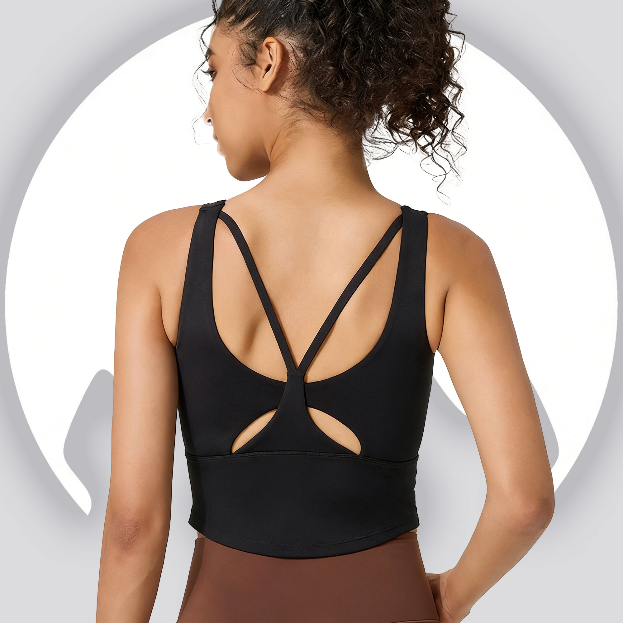 Women's Fixed Cup Yoga Sports  - Sports Bra Racerback 리뷰 및 가격