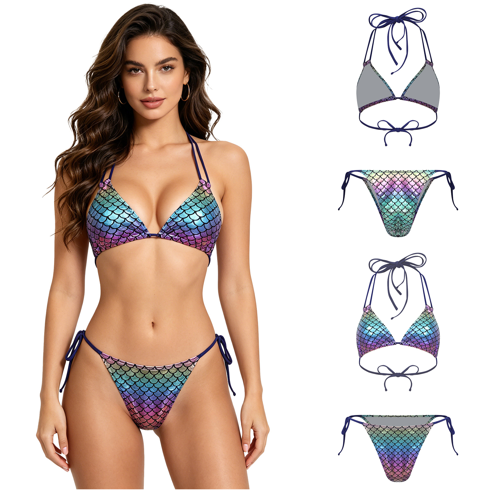 Women's Mermaid Bikini Swimsui - Underwire Bra Padded 리뷰 및 가격