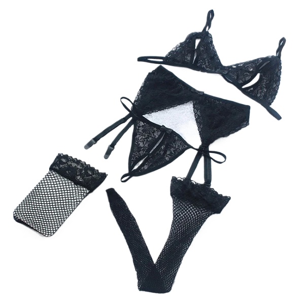 Lace Women Lingerie Set 4 Pcs  - Lace Bralette Set 리뷰 및 가격