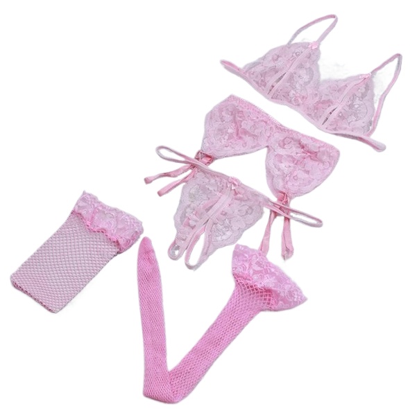 Lace Women Lingerie Set 4 Pcs  - Lace Bralette Set 리뷰 및 가격