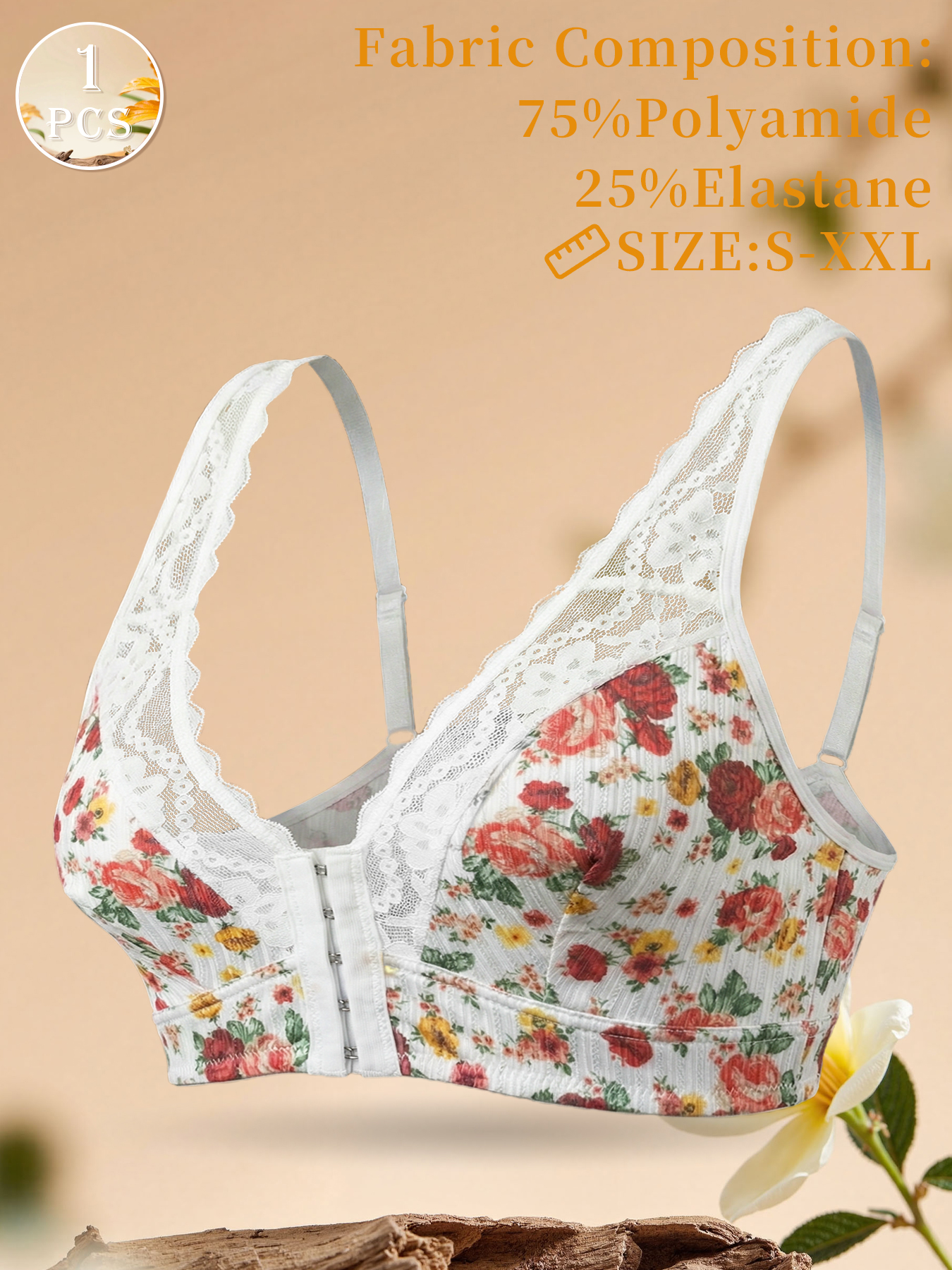 1pc Women's Floral Print Wirel - Wirefree Bra Comfort 리뷰 및 가격