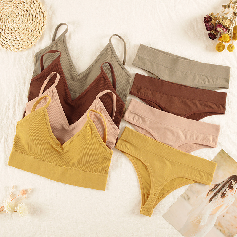 CHRLEISURE Women Underwear Set - T Shirt Bra Seamless 리뷰 및 가격