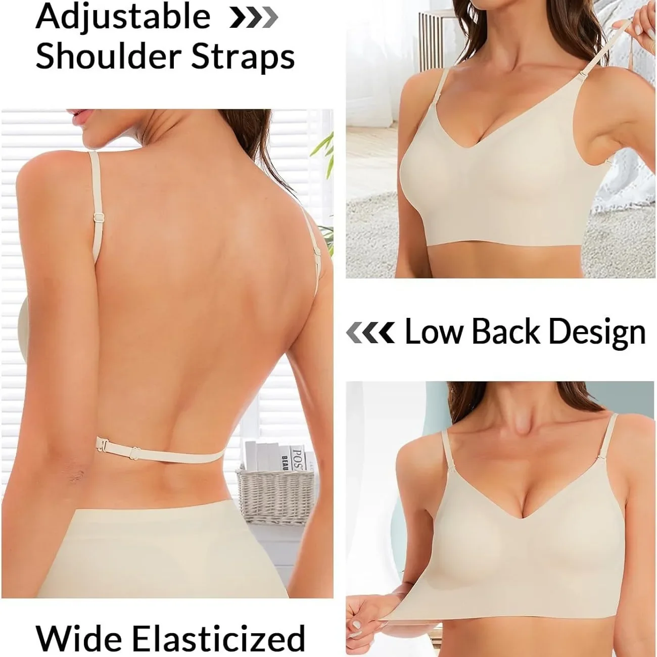 Top RatedSeamlLow Back Bra Sup - Convertible Bra Multiway 리뷰 및 가격