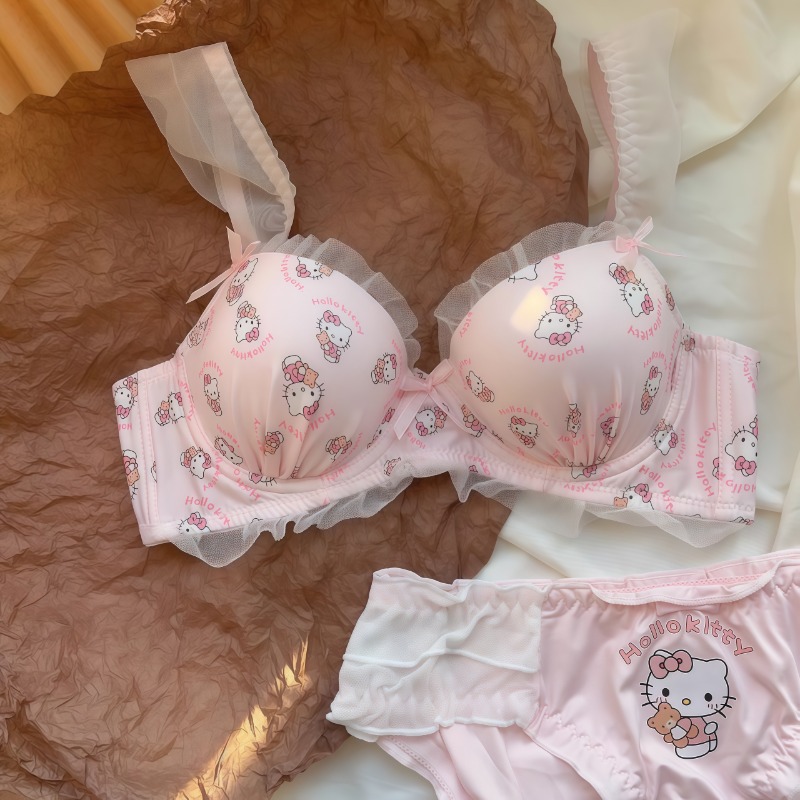 Sanrio Cute Japanese Bra Hello - Lace Bralette Set 리뷰 및 가격